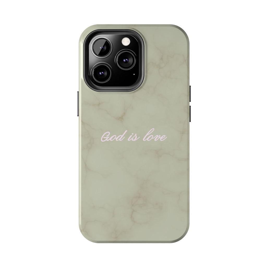 God is love - green marble
