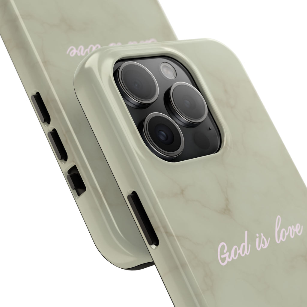 God is love - green marble