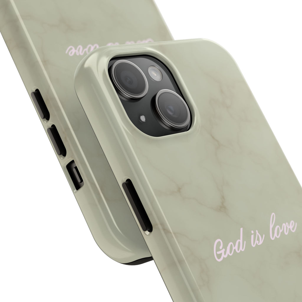 God is love - green marble
