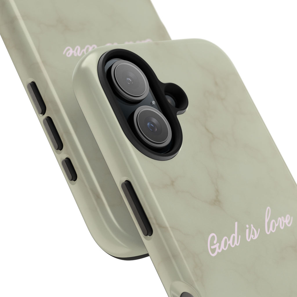 God is love - green marble